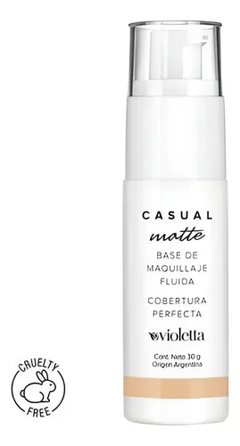 Base De Maquillaje Fluida Matte Casual 30g By Violetta Tono 02 – NUDE BEIGE