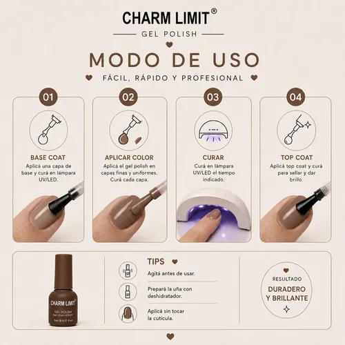 Mini Esmaltes Color Semipermanentes Gel Uv Led Charm Limit