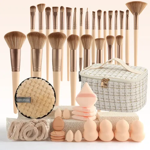 Para Set De 44 Piezas Herramientas De Maquillaje: Brochas +
