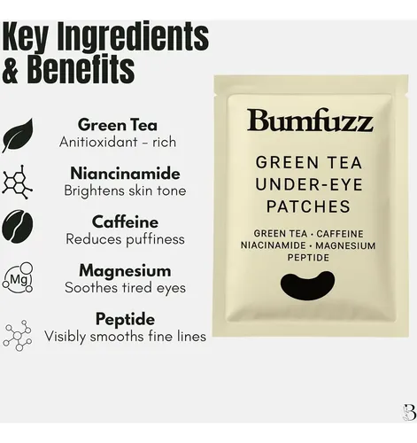Parche Ojeras Té Verde Y Cafeína 24 Pares Bumfuzzle