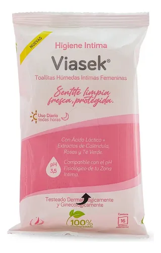 Viasek Toallitas Húmedas Intimas Femeninas X16 U
