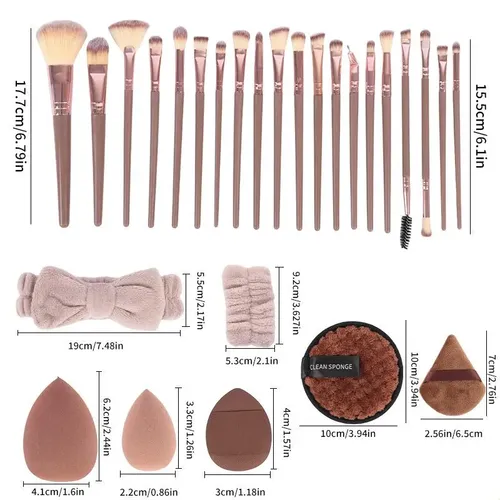 Set De 40 Esponjas De Maquillaje, Brochas Y Brochas Para El