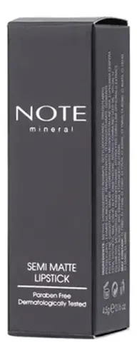 Labial Mate Note Mineral Semi Matte Lipstick Vegano X4.5g