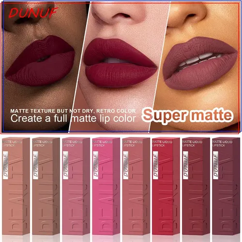 Labial Líquido Mate Dunuf Larga Duración Waterproof