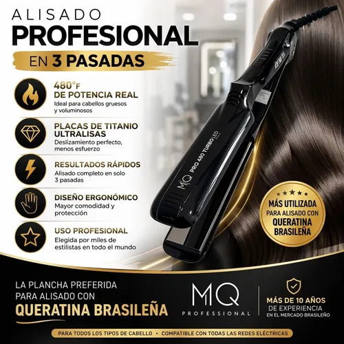 Planchita De Pelo Mq Professional Pro Velox 480 Negro