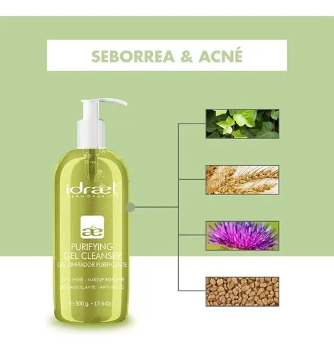 Gel Limpiador Purificante X500 Idraet Piel Grasa Agua Termal