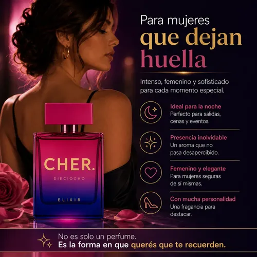 Perfume Cher Dieciocho Elixir Parfum Mujer 100ml Original 18