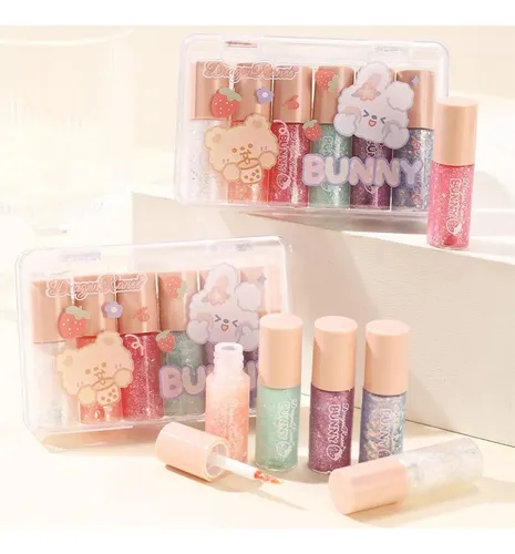 Conjunto Sombras Glitter 6 Tonos Mooglamor Transparent Bear