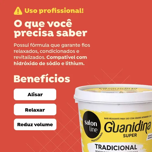 Alisado Capilar Guanidina Salon Line Alisa & Relaja Profesional Pote 215g