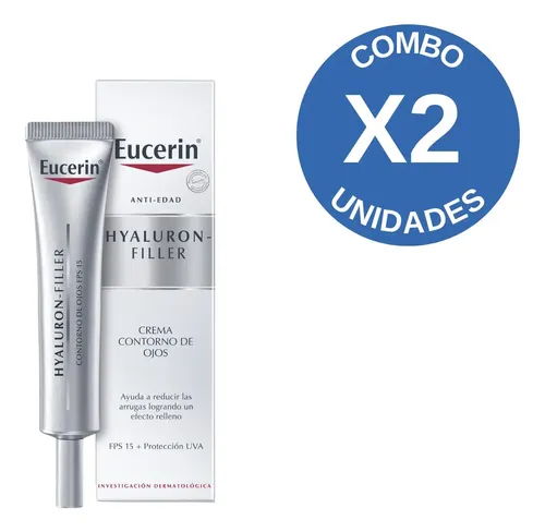Combo X2 Eucerin Contorno Ojos Hyaluron-filler 3xeffect 15ml Todo Tipo De Piel Día