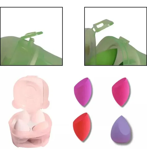 Estuche Osito Set X4 Esponjas Beauty Blender Set X4 5 Cm