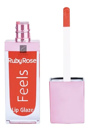 Labial Gloss Lip Glaze Feels Brillo Ruby Rose Caobamakeup