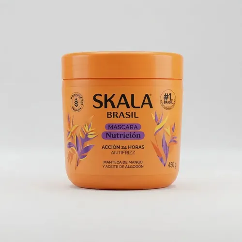 Máscara NUTRICIÓN SKALA NUEVA mango y algodón APTA MÉTODO CURLY anti frizz 450g VEGANA libre de siliconas, sulfatos y petrolatos