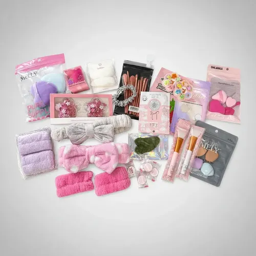 Kit De Skincare Completo Con Vinchas, Brochas Y Esponjas