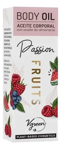 Vgreen- Body Oil Hidratante Passion Fruits X 75ml Frutos Rojos