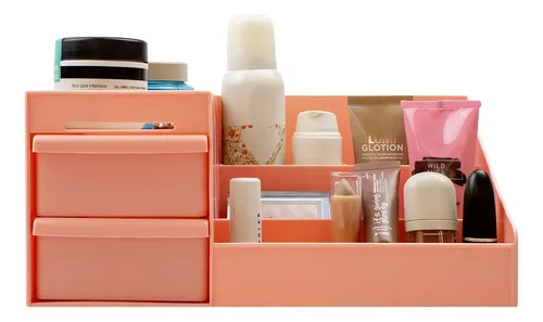 Organizador Maquillaje Cremas Escritorio Cajones . Color Rosa