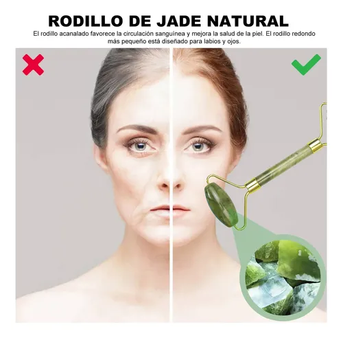 Masajeador Jade, Rodillo De Jade Natural Y Juego De Raspado
