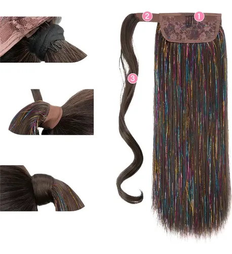 Ponytail Con Tinsel Brillos Y Cabello Opaco Taurina P013 Color 60/12