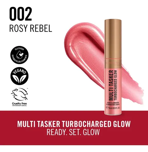 Iluminador Líquido Multitasker Turbocharged Glow 10ml Rimmel