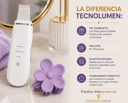 Kit Skincare Vincha Muñequeras Espátula Ultrasónica Facial