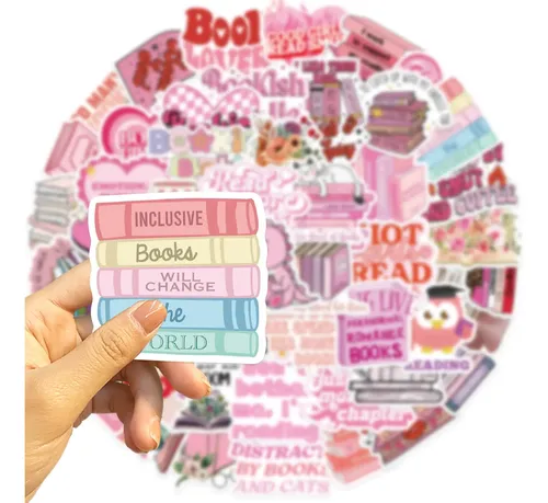 50 Pegatinas Rosas Con Forma De Grafitis Tipo Libro Para Gui