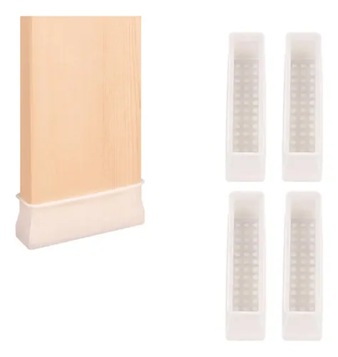 4 Protectores De Suelo Para Pies De Cama, Resistentes Blanco