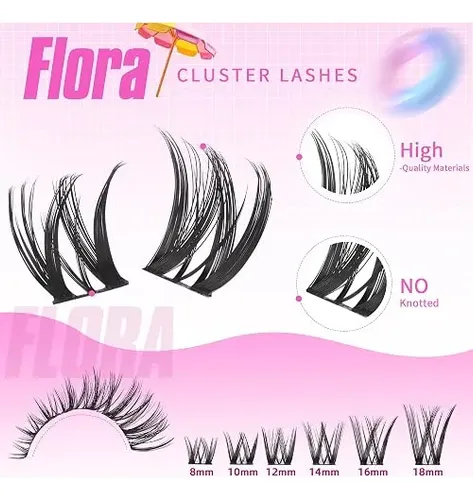 Geeneiya Kit Extensiones Pestañas 20d 40d Racimos Suaves