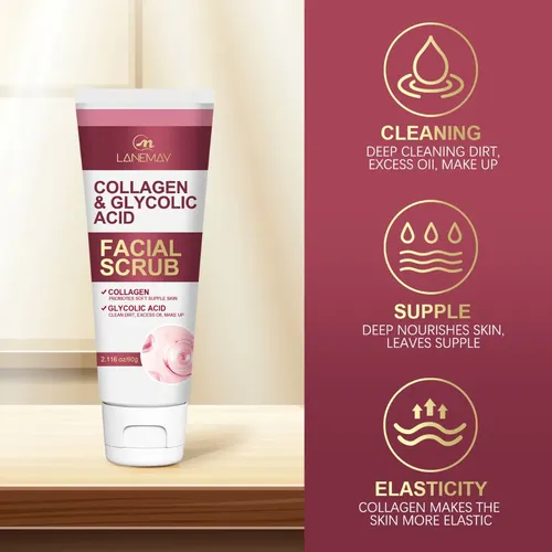Exfoliante Facial Con Colágeno Y Ácido Glicólico Todo Tipo De Piel Día/noche