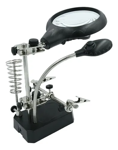 Soporte De Soldadura Para Lupa De 2,5/7,5/10x Con Luz Led