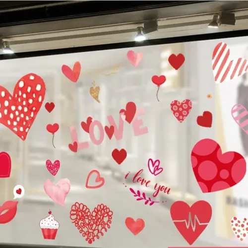 Adhesivos Con Ventana En Forma De Corazón, Reubicable