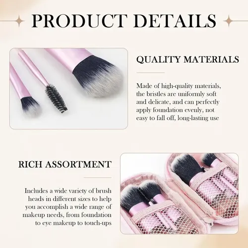 Set 10 Piezas Brochas De Maquillaje Con Estuche