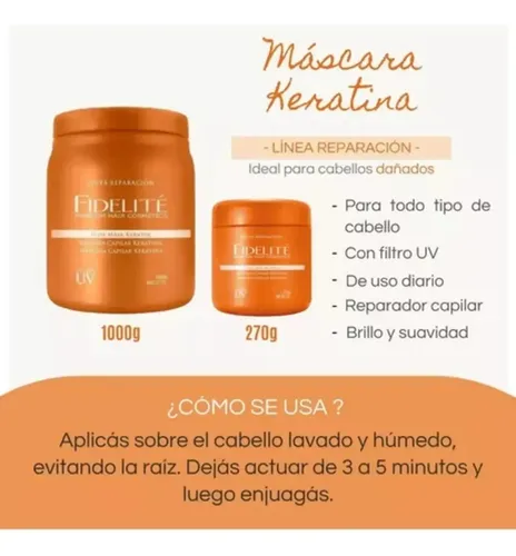 Kit Mascara Fidelite Keratina Linea Reparacion 1kg + 270gr