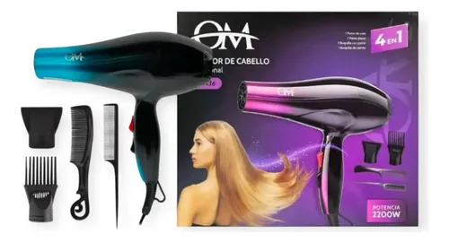 Secador De Pelo Om 4 En 1 2200w Color Turquesa