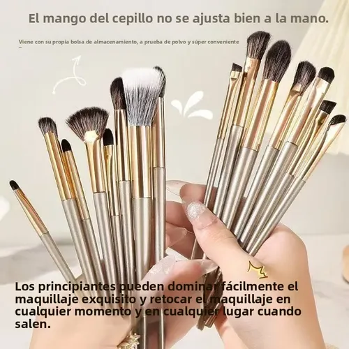 Juego De 15 Pinceles De Maquillaje Suaves Para Principiantes