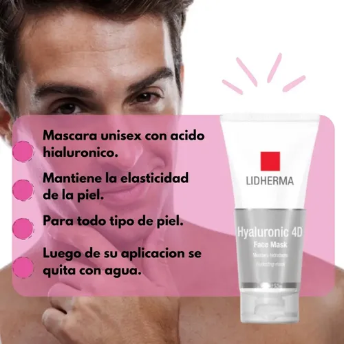 Mascara Hidratante Hyaluronic 4d Face Mask Lidherma Luminosa