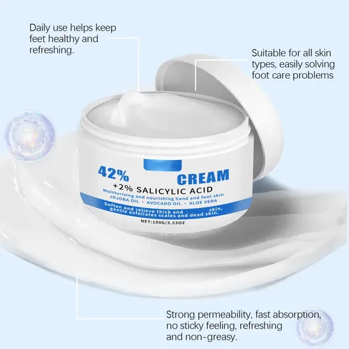 Crema Reparadora Hidratante Para Pies Que Alivia La Piel Sec Multicolor