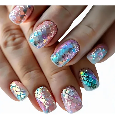 Uñas Press-on Cuadradas 24pcs Linmeizai Design S-26