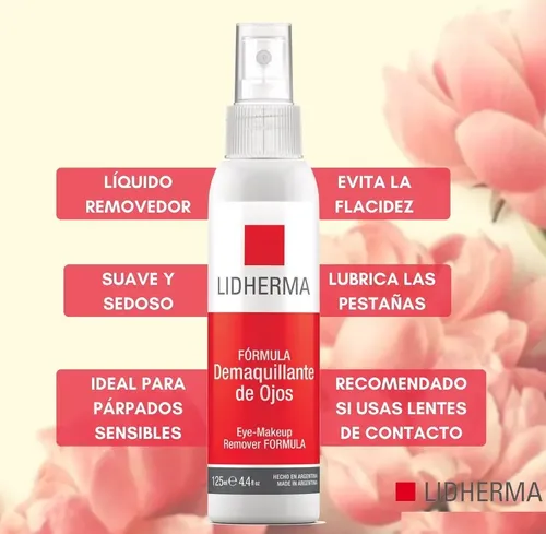Desmaquillante Ojos Pestañas Waterproof Siliconado Lidherma