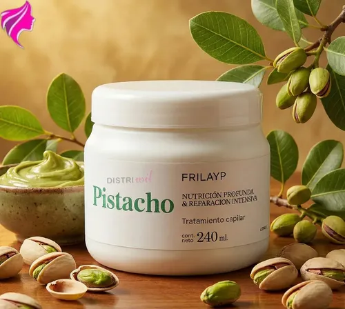 Mascara Capilar Pistacho Natural Frilayp X240g Profesional – Humectante Hidratante Con Nutrientes Esenciales Ideal Cabello Dañado y Seco – Cuidado Intensivo