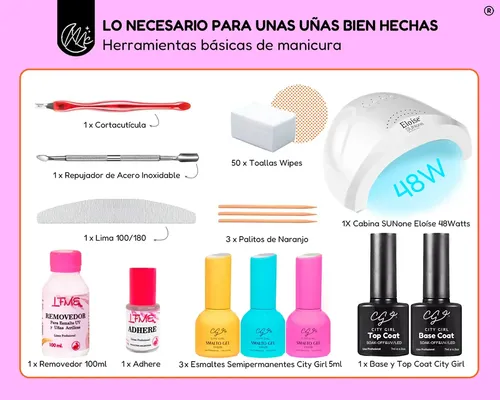 Kit Inicial Manicura Pedicura Uñas Esculpidas Semipermanente