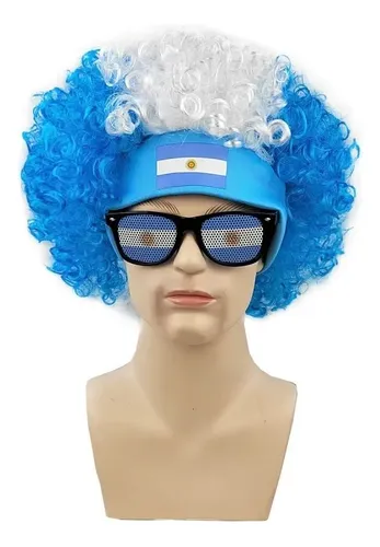 1 Pieza De Peluca Afro De La Copa Mundial Con Gafas De Sol