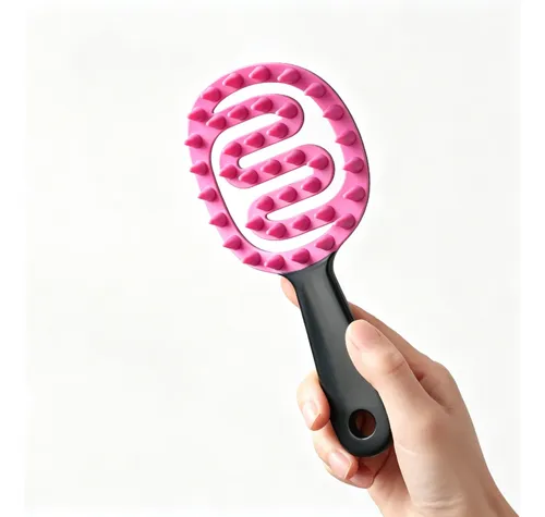 X Cepillo De Lavado De Cabello De Silicona Con Mango B