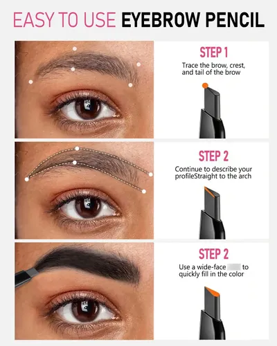 Lápiz De Cejas Negro Lápiz Impermeable Para Mujer