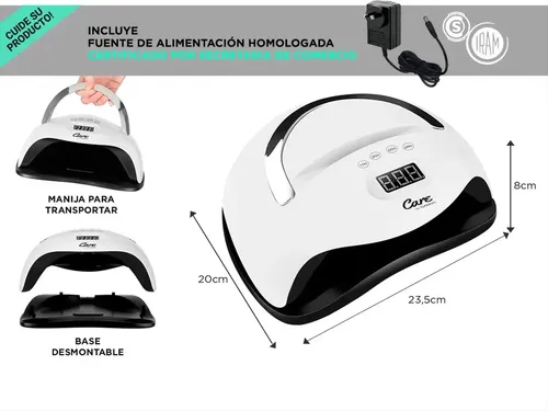 Cabina Uñas Led Uv Gadnic Con Soporte Celular Mango Flexible