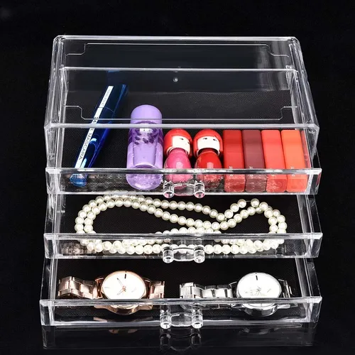 Cajón De Maquillaje De Escritorio, Mesa Con Cajones Transpar