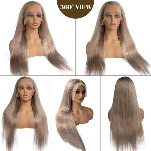 Peluca Cabello Humano Rubio Ceniza 20 Pulg Remy