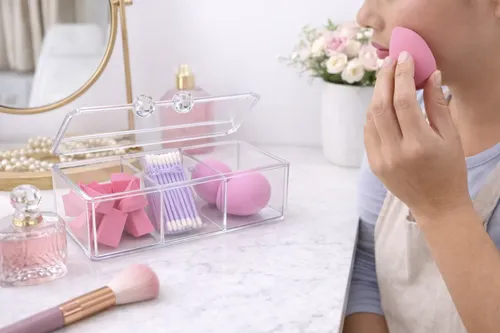 Organizador Maquillaje Acrilico Make Up Cosméticos Algodon