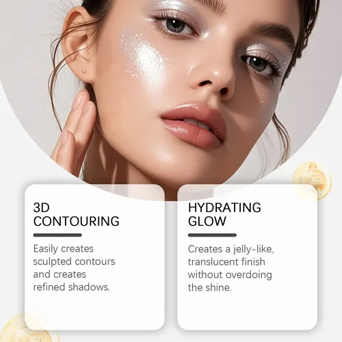 Iluminador Polvo Facial, Acabado Luminoso Tono Perla Blanca