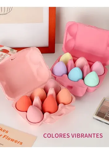 Set X6 Esponjas Maquillaje Beauty Blender Huevo En Maple Ros