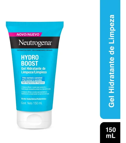 Gel limpiador hidratante Neutrogena Hydro Boost, 150 ml, para todo tipo de piel, día y noche